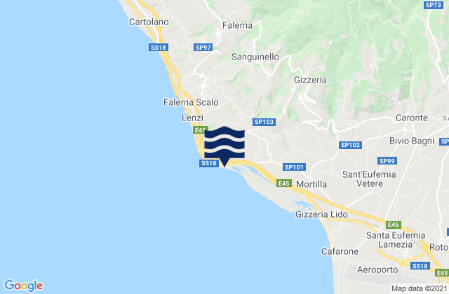 Mappa delle Getijden in Capo Suvero, Italy