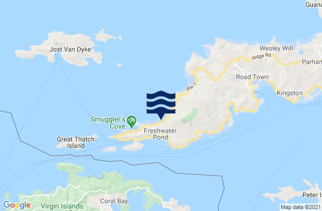 Mappa delle Getijden in Capoons Bay - Bombas, U.S. Virgin Islands