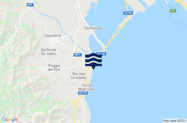 Mappa delle Getijden in Capoterra, Italy