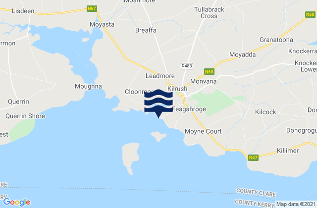 Mappa delle Getijden in Cappagh Pier, Ireland