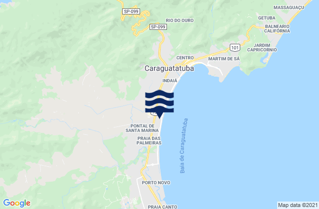Mappa delle Getijden in Caraguatatuba, Brazil