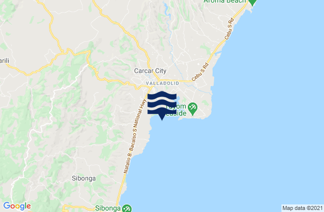 Mappa delle Getijden in Carcar Bay, Philippines