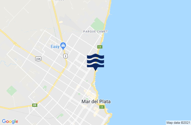 Mappa delle Getijden in Cardiel (Mar del Plata), Argentina