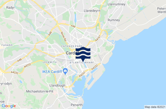 Mappa delle Getijden in Cardiff, United Kingdom