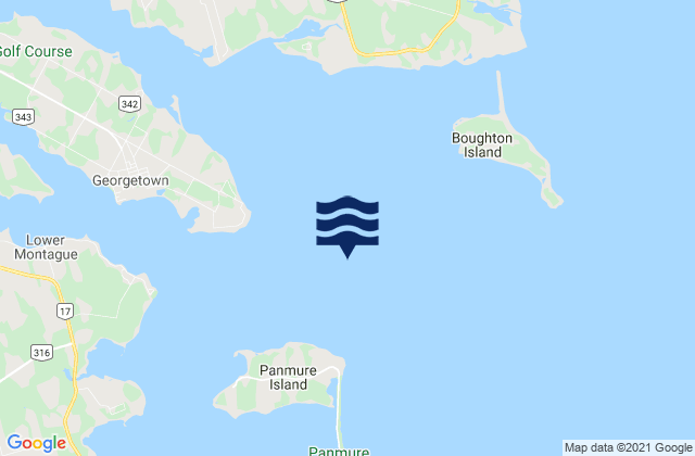 Mappa delle Getijden in Cardigan Bay, Canada