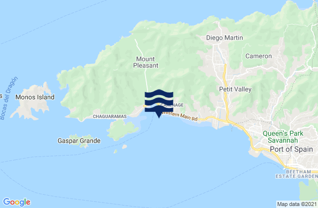 Mappa delle Getijden in Carenage Bay, Trinidad and Tobago