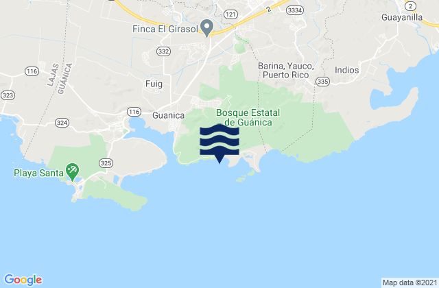 Mappa delle Getijden in Carenero Barrio, Puerto Rico