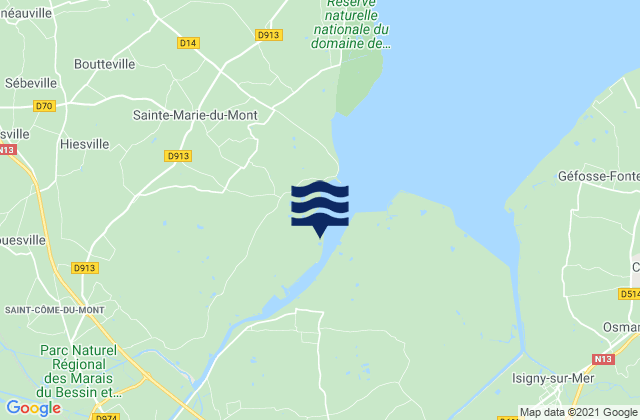 Mappa delle Getijden in Carentan, France