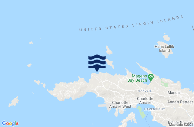 Mappa delle Getijden in Caret Bay, U.S. Virgin Islands