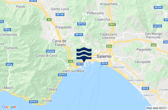 Mappa delle Getijden in Carifi-Torello-Priscoli, Italy