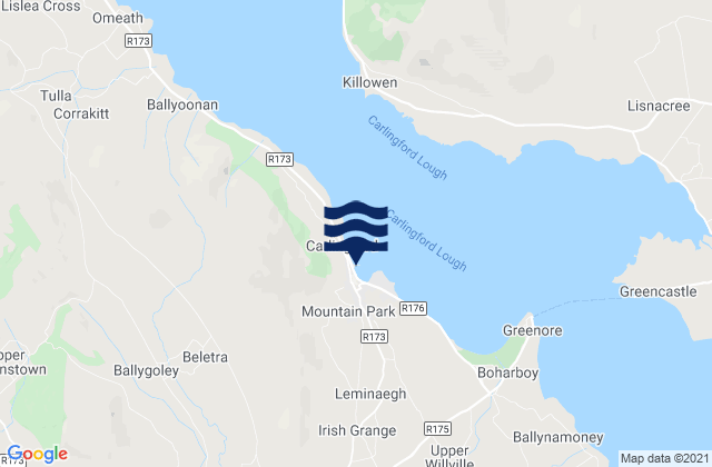 Mappa delle Getijden in Carlingford, Ireland