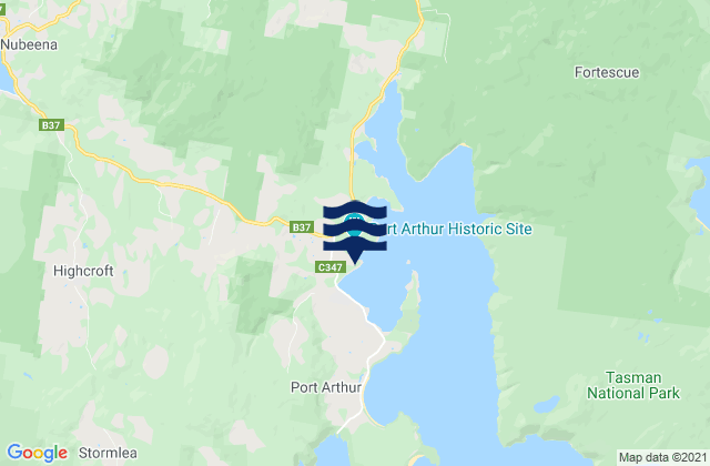 Mappa delle Getijden in Carnarvon Bay, Australia