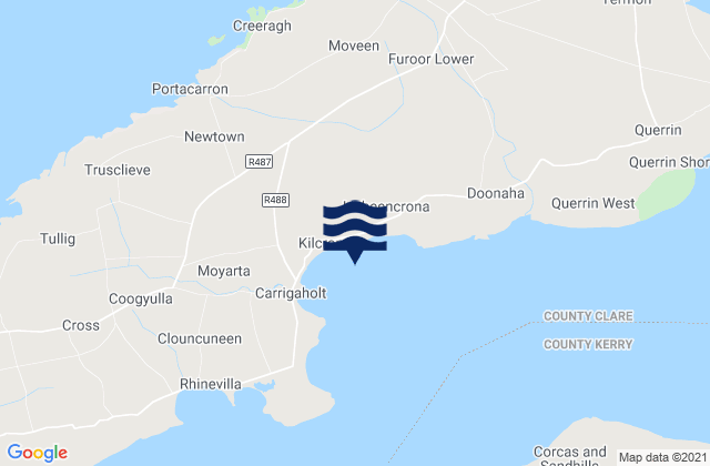 Mappa delle Getijden in Carrigaholt Bay, Ireland