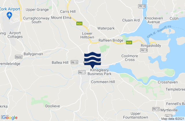 Mappa delle Getijden in Carrigaline, Ireland