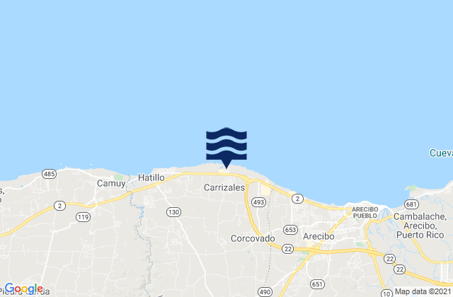 Mappa delle Getijden in Carrizales, Puerto Rico