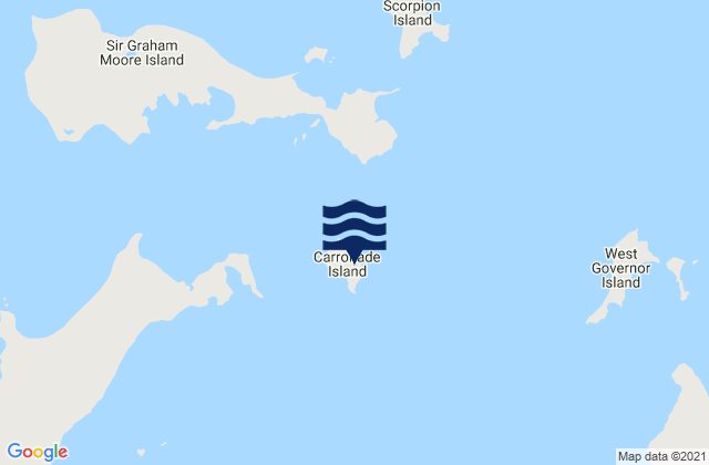 Mappa delle Getijden in Carronade Island, Australia