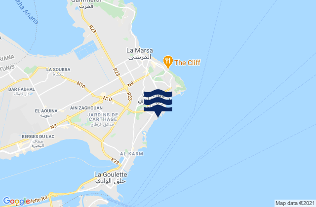 Mappa delle Getijden in Carthage, Tunisia