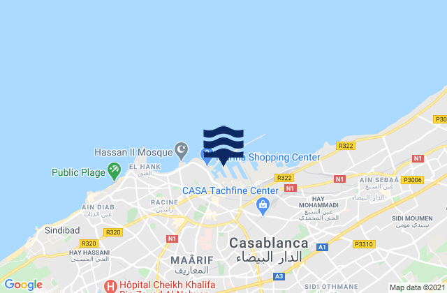Mappa delle Getijden in Casablanca, Morocco
