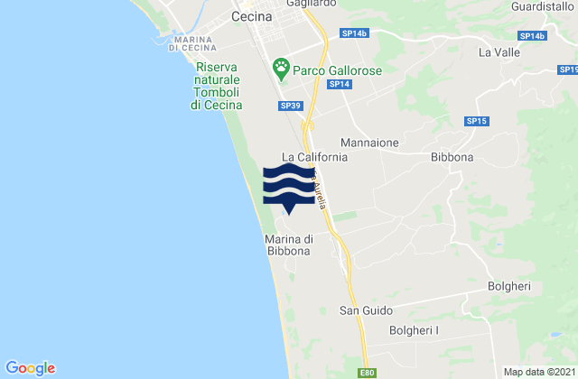 Mappa delle Getijden in Casale Marittimo, Italy