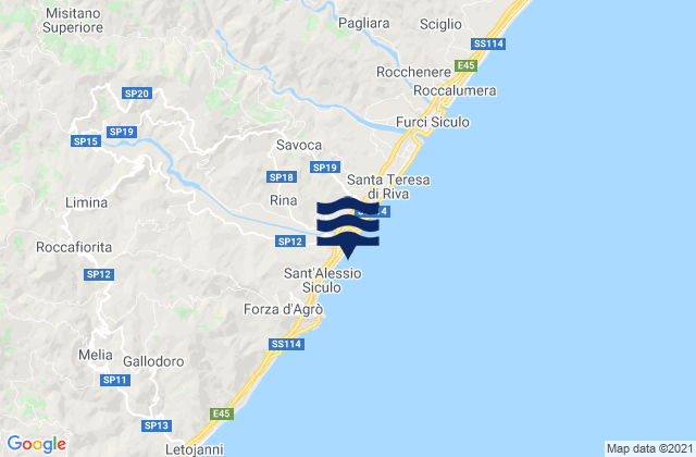 Mappa delle Getijden in Casalvecchio Siculo, Italy
