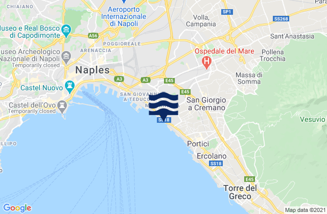 Mappa delle Getijden in Casarea, Italy