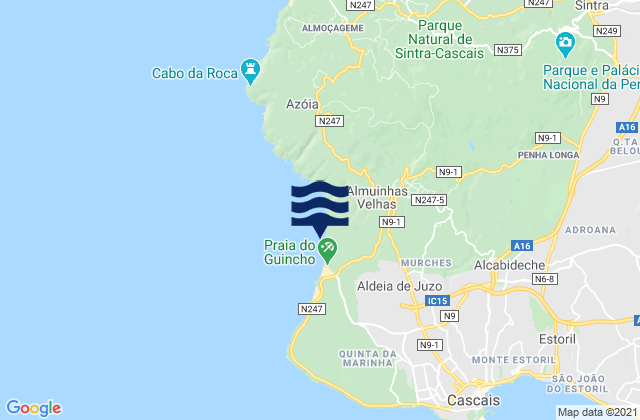 Mappa delle Getijden in Cascais, Portugal