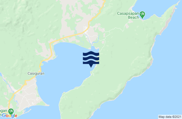 Mappa delle Getijden in Casiguran Bay, Philippines