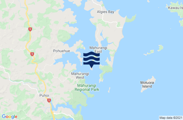 Mappa delle Getijden in Casnell Island, New Zealand