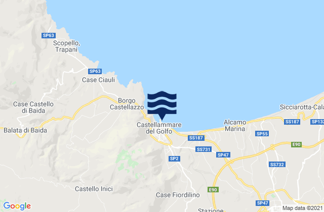 Mappa delle Getijden in Castellammare del Golfo, Italy