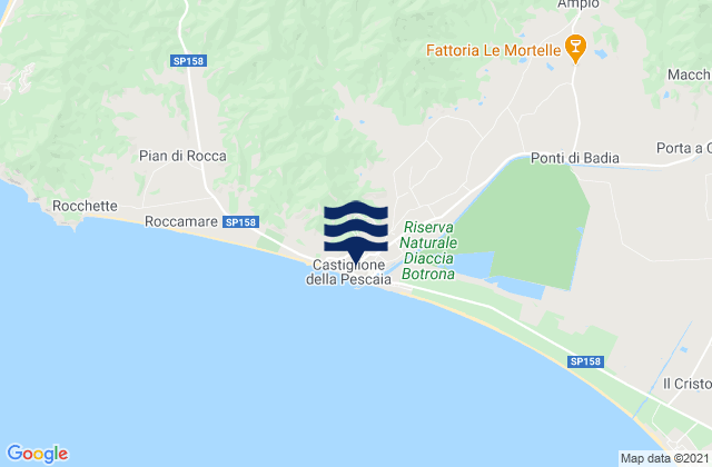 Mappa delle Getijden in Castiglione della Pescaia, Italy
