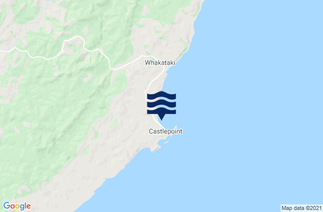 Mappa delle Getijden in Castlepoint, New Zealand