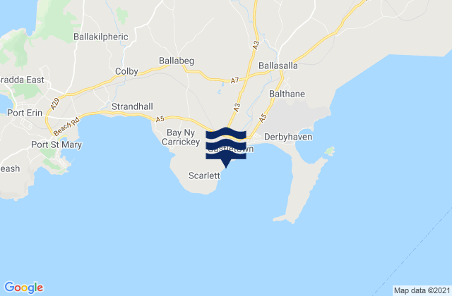 Mappa delle Getijden in Castletown, Isle of Man