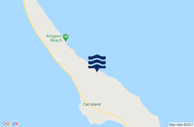 Mappa delle Getijden in Cat Island, Bahamas