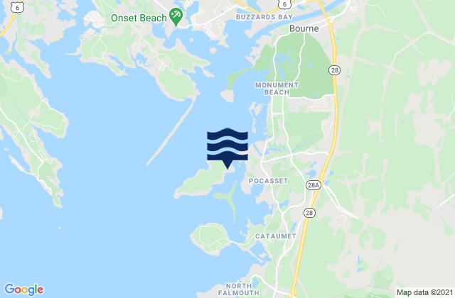 Mappa delle Getijden in Cataumet Harbor, United States