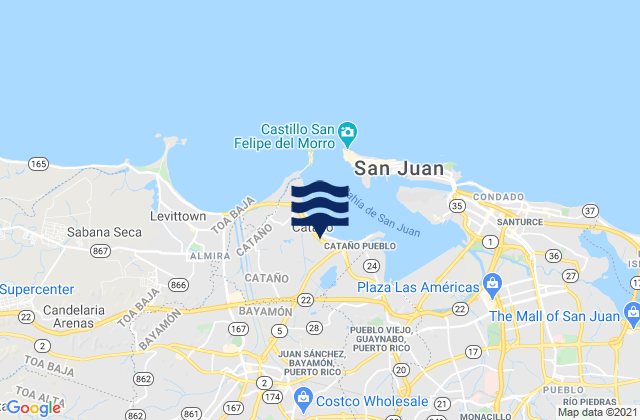 Mappa delle Getijden in Cataño Municipio, Puerto Rico