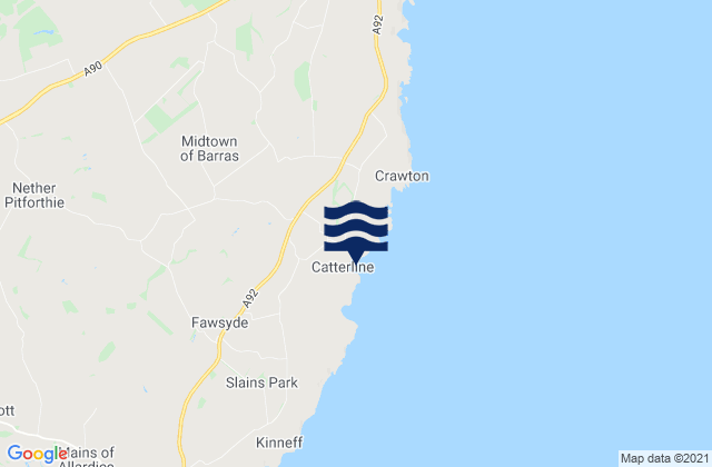 Mappa delle Getijden in Catterline Bay, United Kingdom