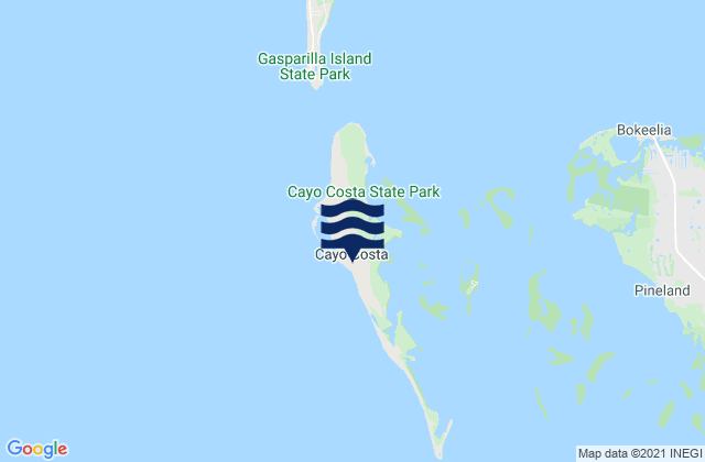 Mappa delle Getijden in Cayo Costa, United States
