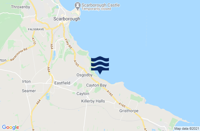 Mappa delle Getijden in Cayton Bay - Pumphouse, United Kingdom