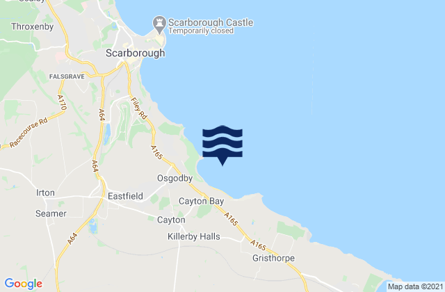 Mappa delle Getijden in Cayton Bay, United Kingdom