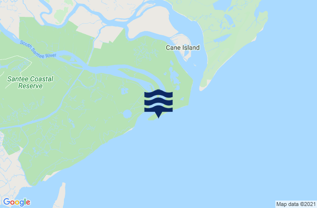 Mappa delle Getijden in Cedar Island Point South Santee River, United States