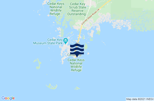 Mappa delle Getijden in Cedar Key, United States