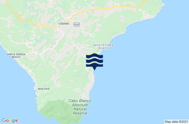 Mappa delle Getijden in Cedros, Costa Rica
