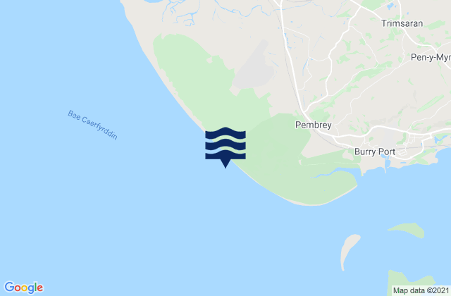 Mappa delle Getijden in Cefn Sidan Beach, United Kingdom