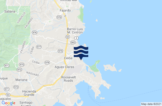 Mappa delle Getijden in Ceiba, Puerto Rico