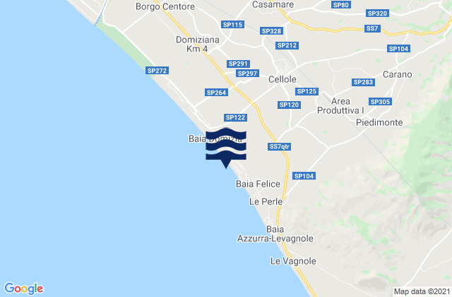 Mappa delle Getijden in Cellole, Italy