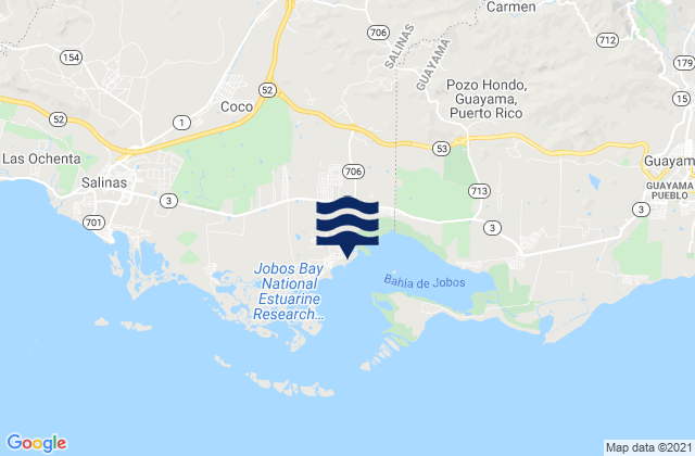 Mappa delle Getijden in Central Aguirre, Puerto Rico