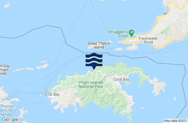 Mappa delle Getijden in Central, U.S. Virgin Islands