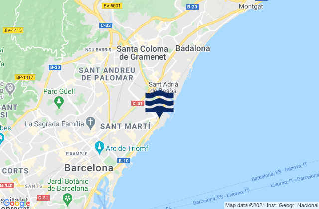 Mappa delle Getijden in Cerdanyola del Vallès, Spain