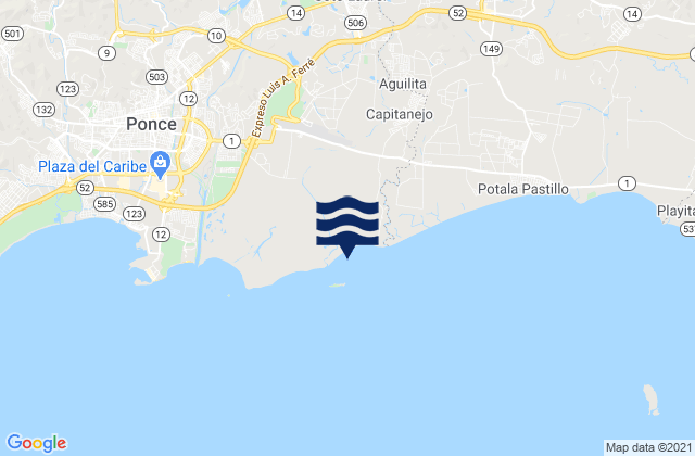 Mappa delle Getijden in Cerrillos Barrio, Puerto Rico