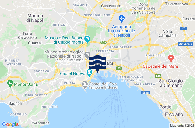 Mappa delle Getijden in Cesa, Italy